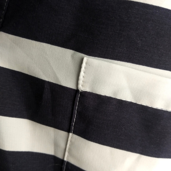 Loft navy striped v-neck blouse {minor flaws} - Picture 3 of 6